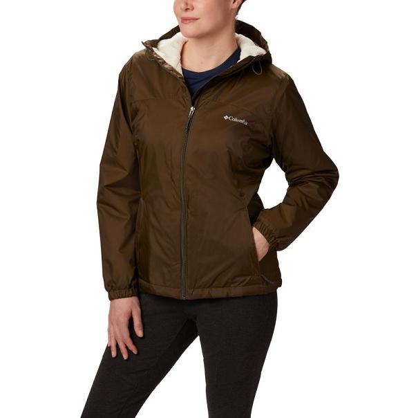 Columbia Switchback Sherpa Rain Jacket Olive Green For Women's NZ85260 New Zealand